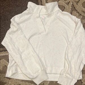 Colsie White Speckled Pullover